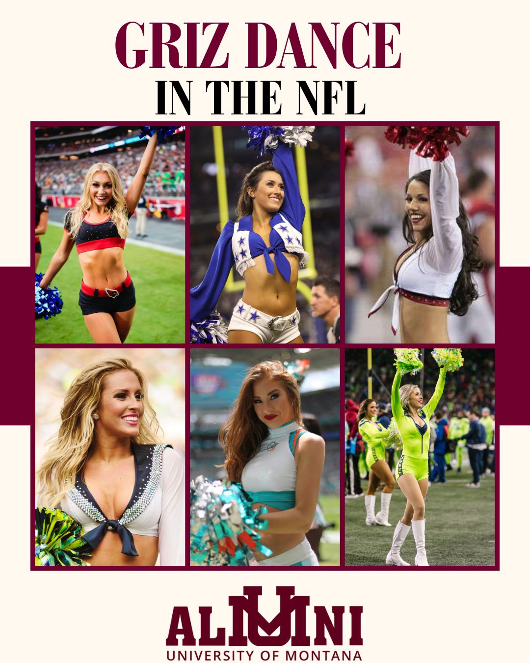 Griz cheerleaders in the NFL.