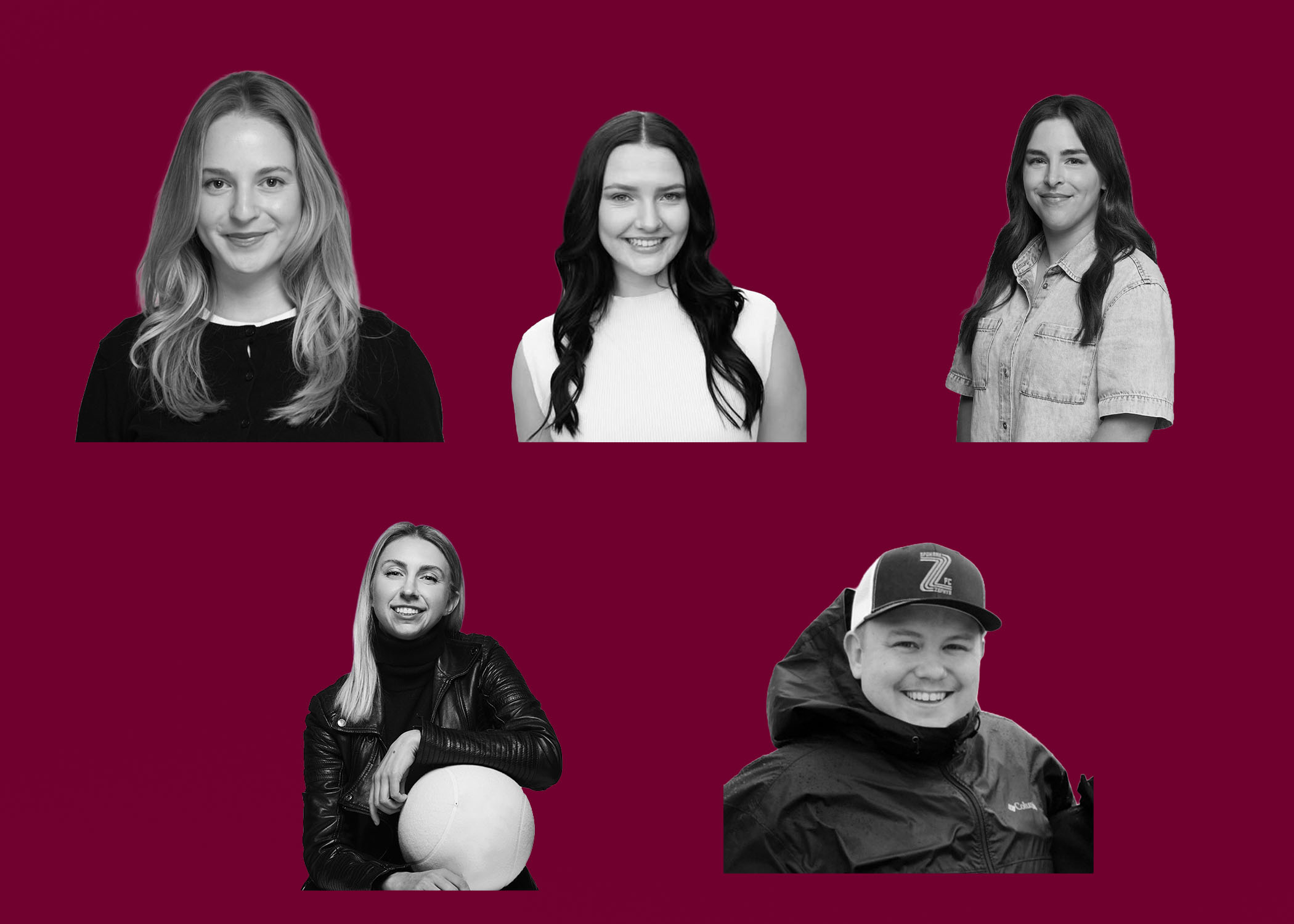 Lily Stefani, Emma Hill, Bailey Chauner, Martyna Nowak and Tyler Morgan are featured in the latest Griz Paths stories on careers in marketing and social media.
