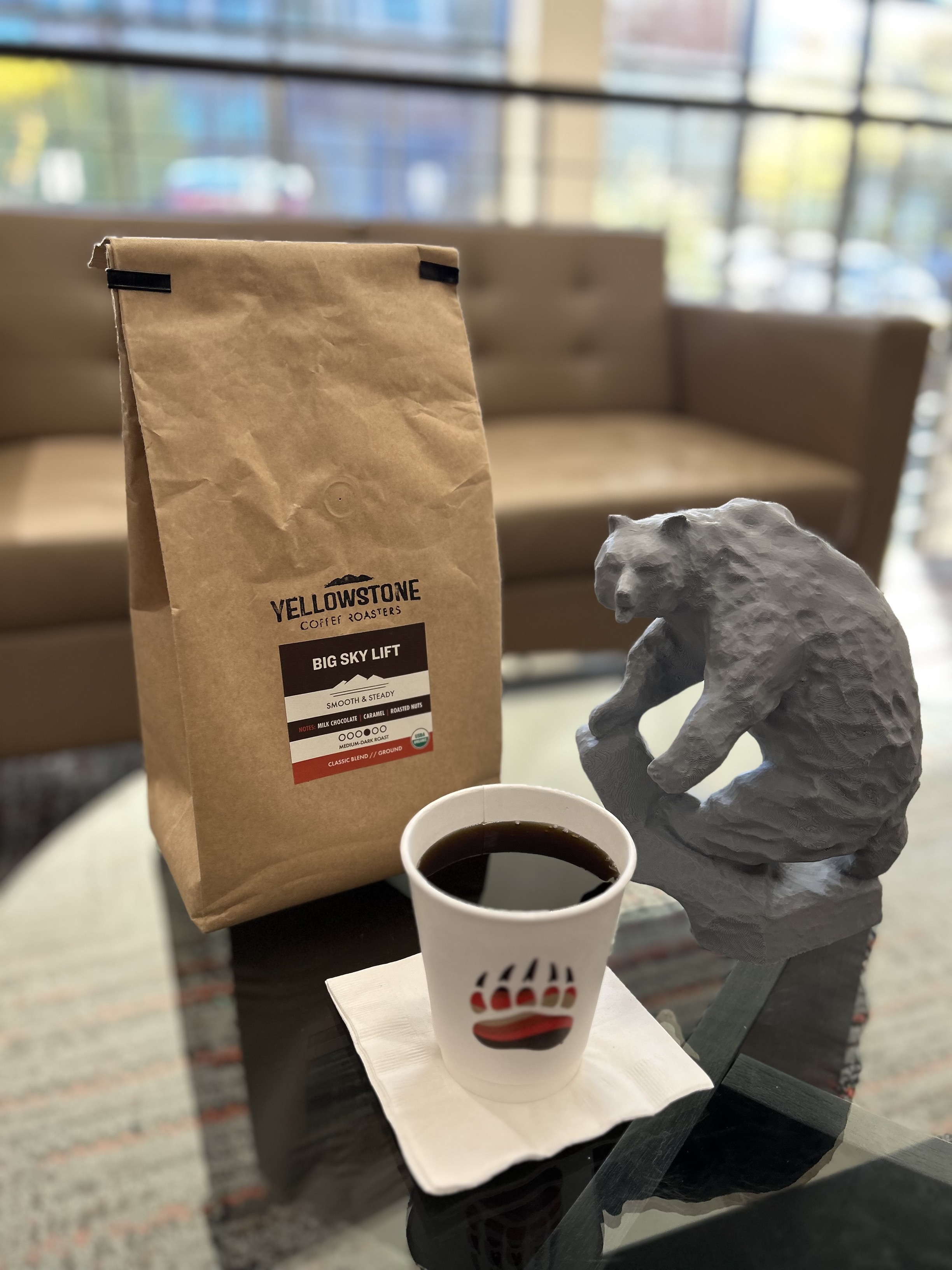 A bag of Yellowstone Coffee