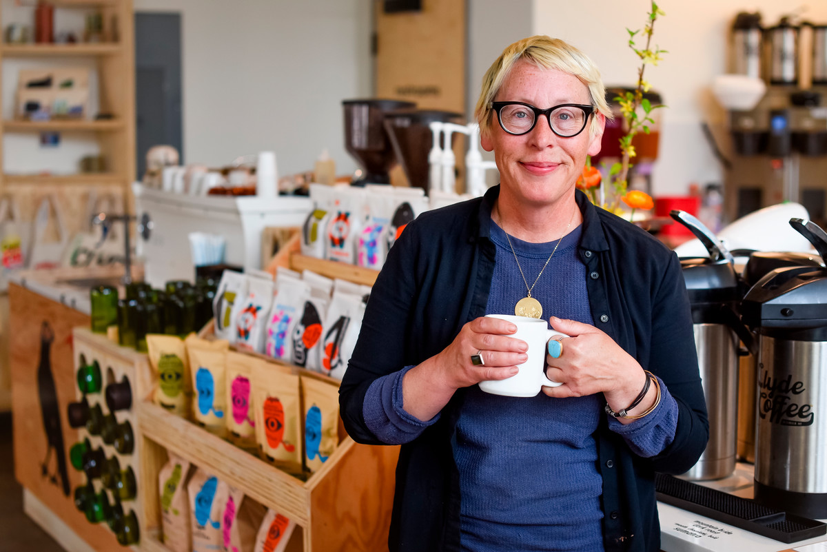 Glenda Bradshaw poses at Clyde Coffee