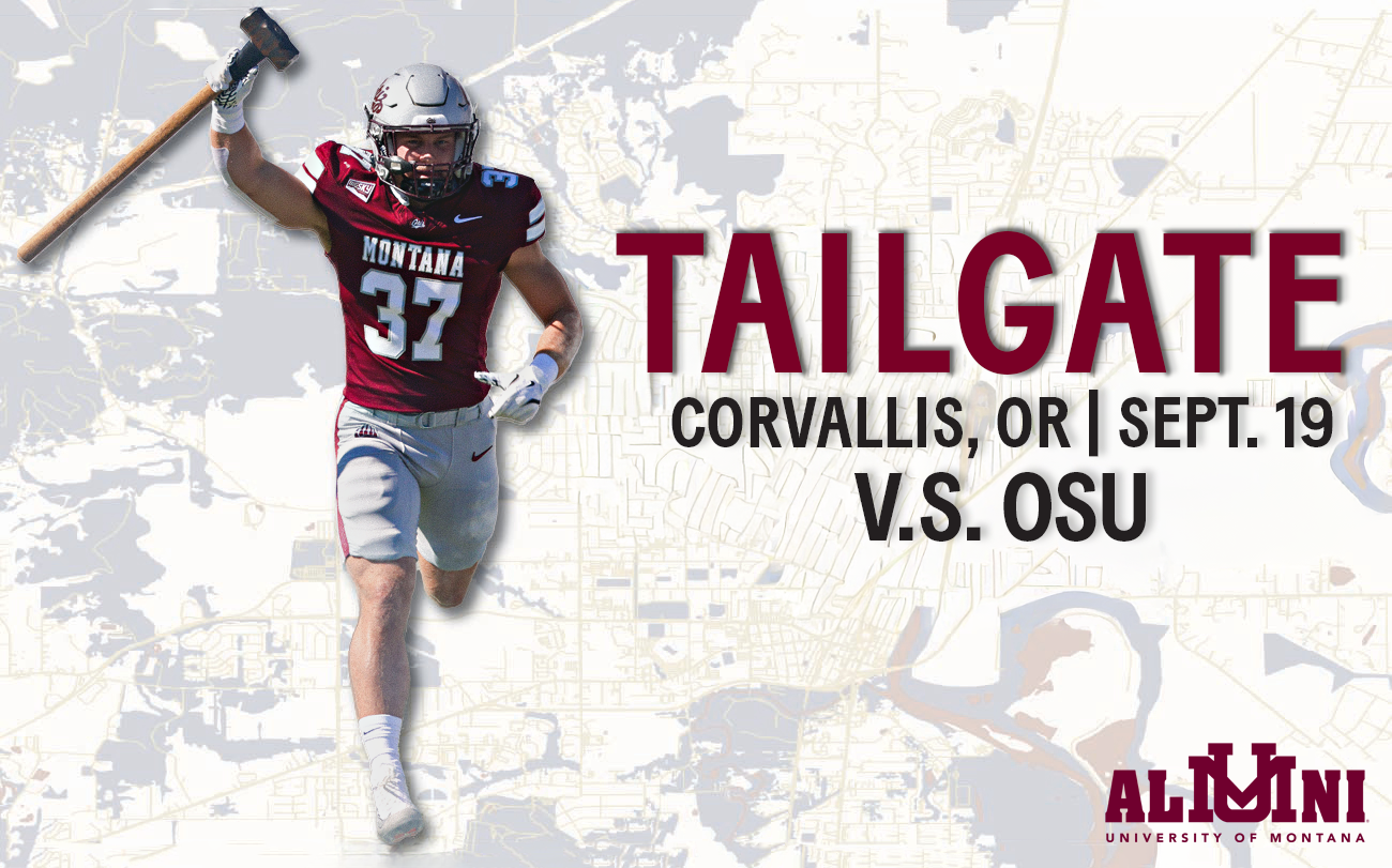 image of Griz football helmet with word "Tailgate"