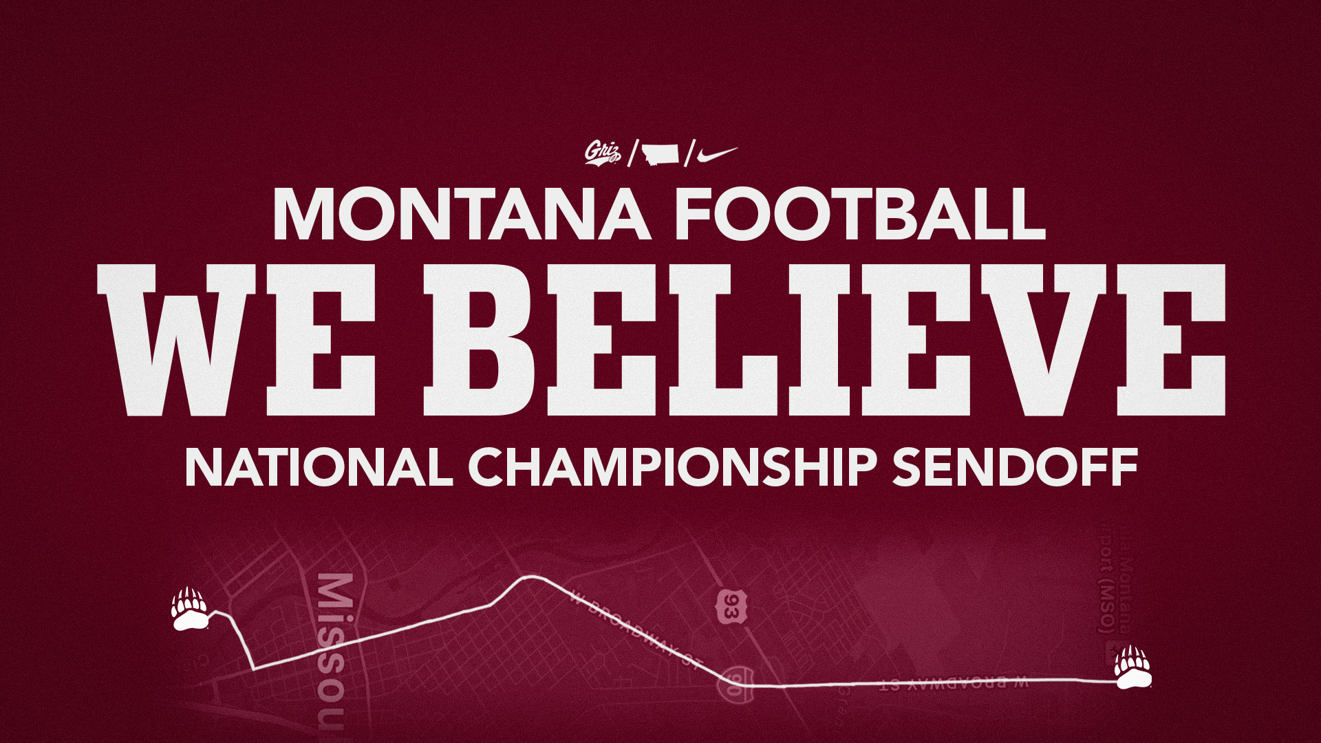Maroon back with white text that says WE BELIEVE.