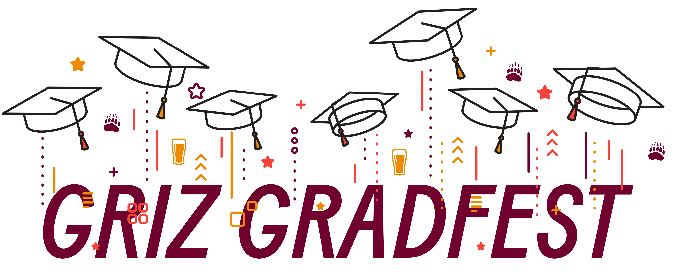 Griz Gradfest with grad caps and confetti