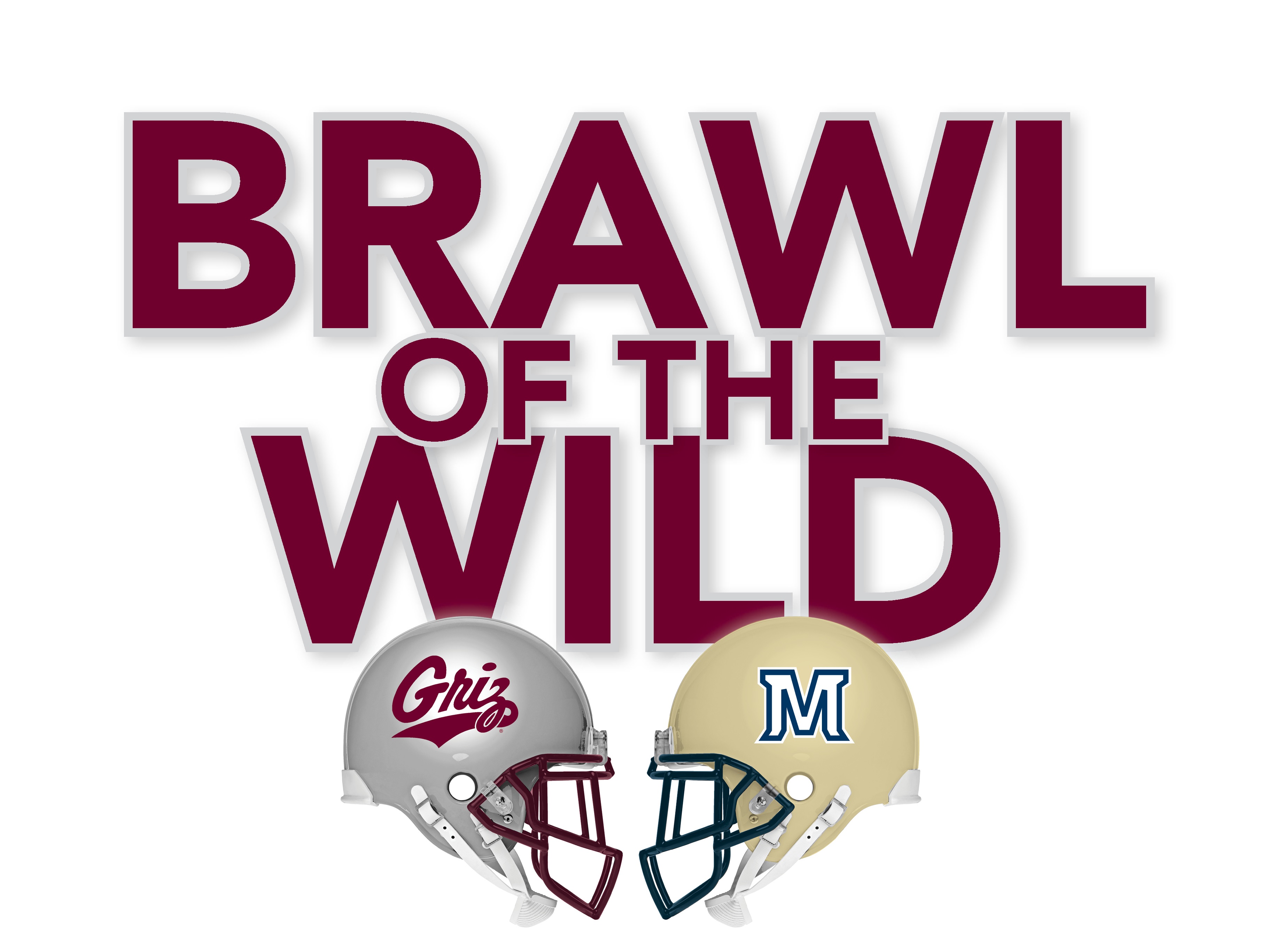 Brawl of the Wild graphic with UM and MSU helmets