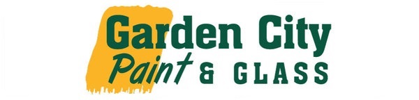 Logo for Garden City Paint that includes text and paint splatter