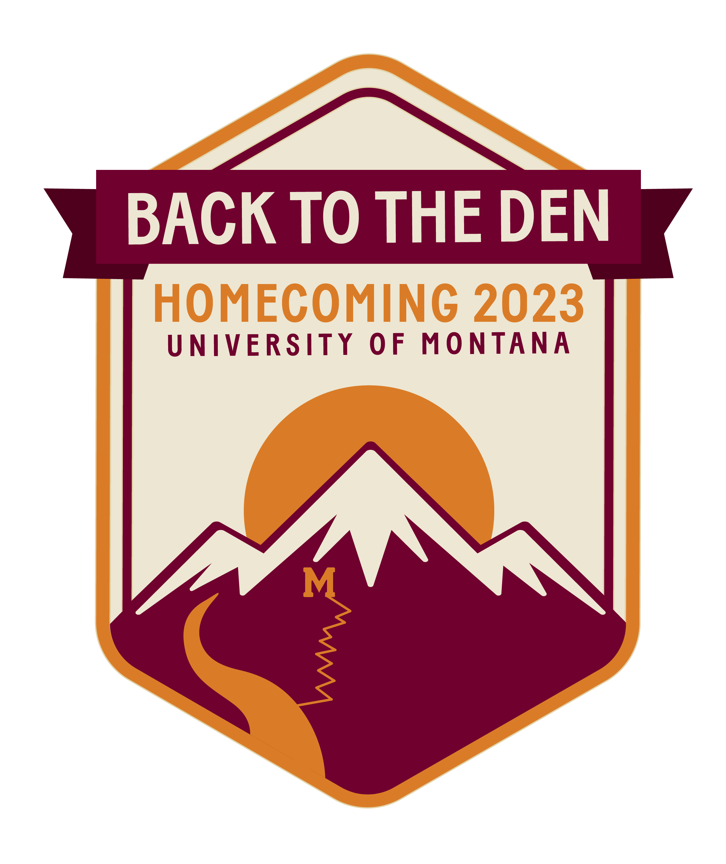 Homecoming 2023 logo with displayed theme - "Back to the Den"