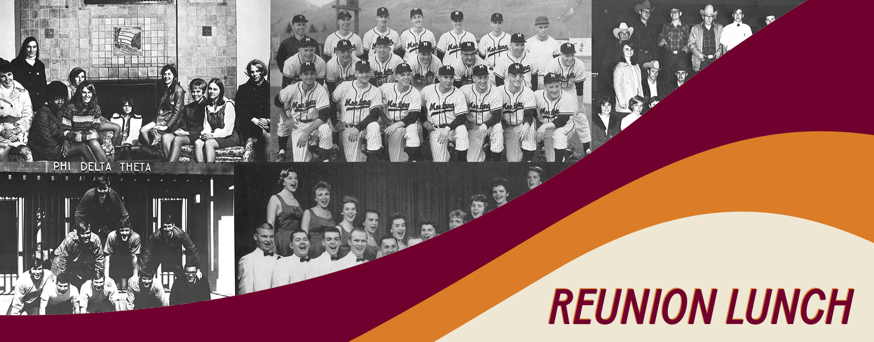 Header feature historic photos from the UM Archives and text that reads "Reunion Lunch"