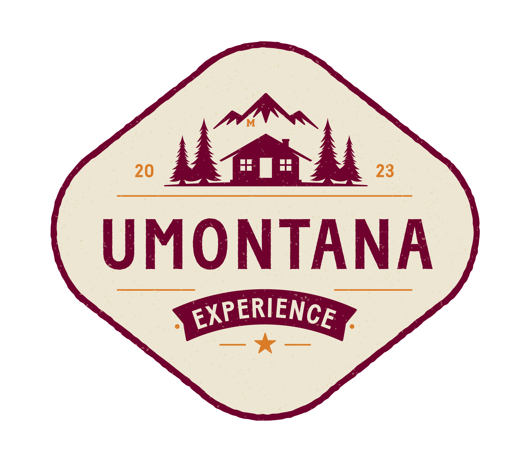 UMontana Experience logo with mountains and a cabin